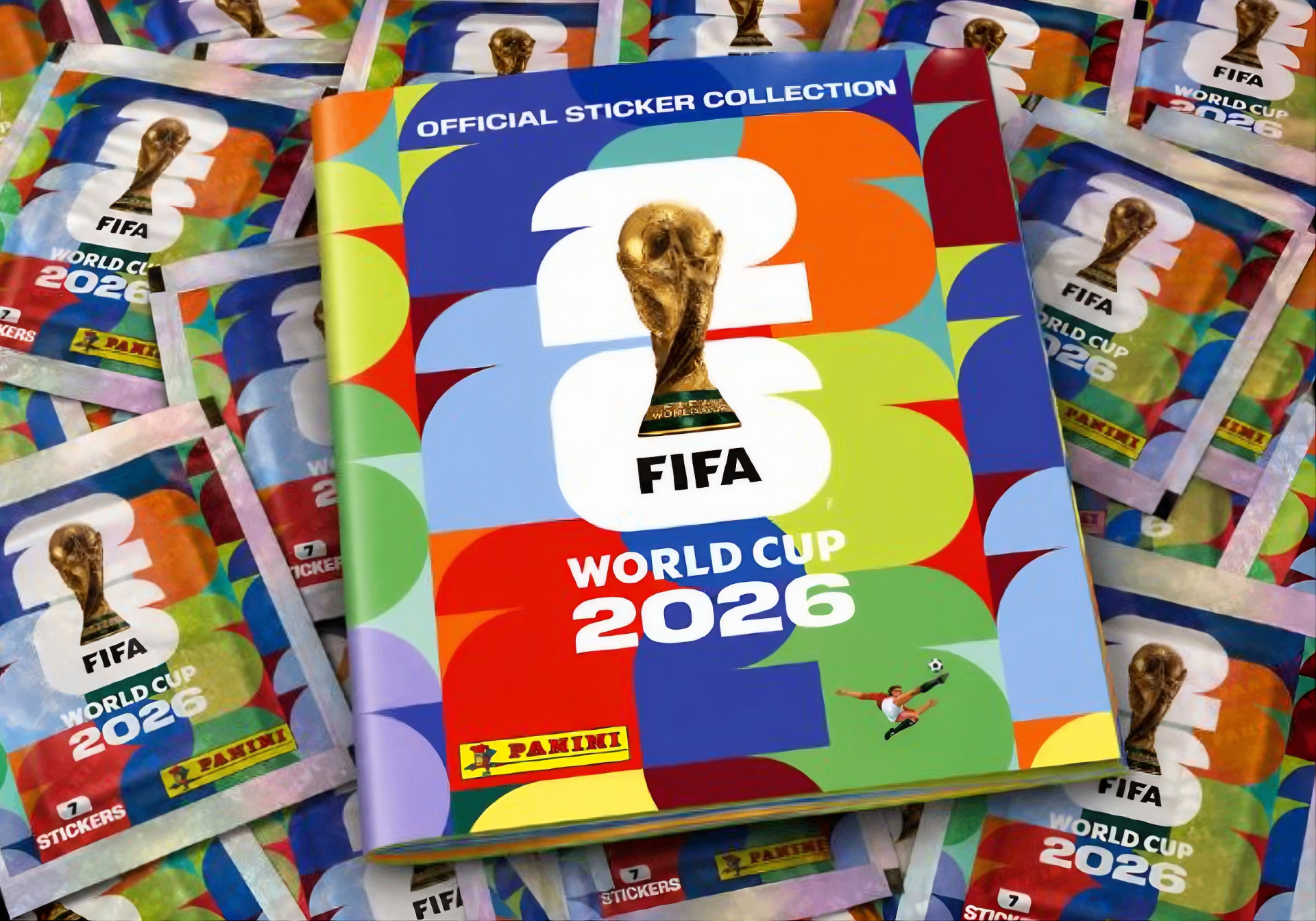 Familia disfrutando completar el álbum Panini Mundial 2026